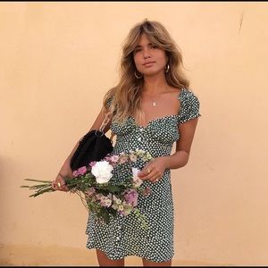 With Jean Green floral Mini dress